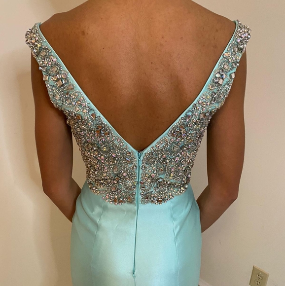 Tiffany Blue Pageant Gown - Picture 4 of 5